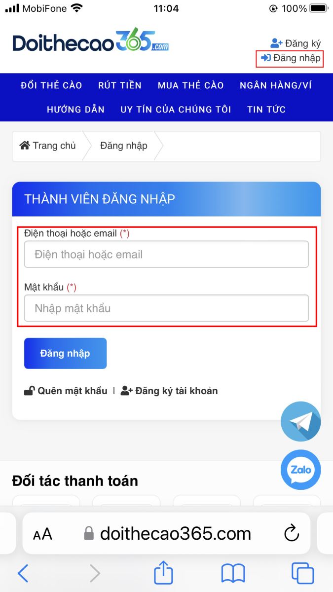 Đăng nhập
