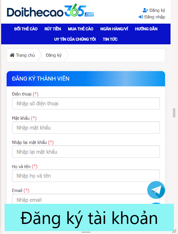 đăng ký tài khoản