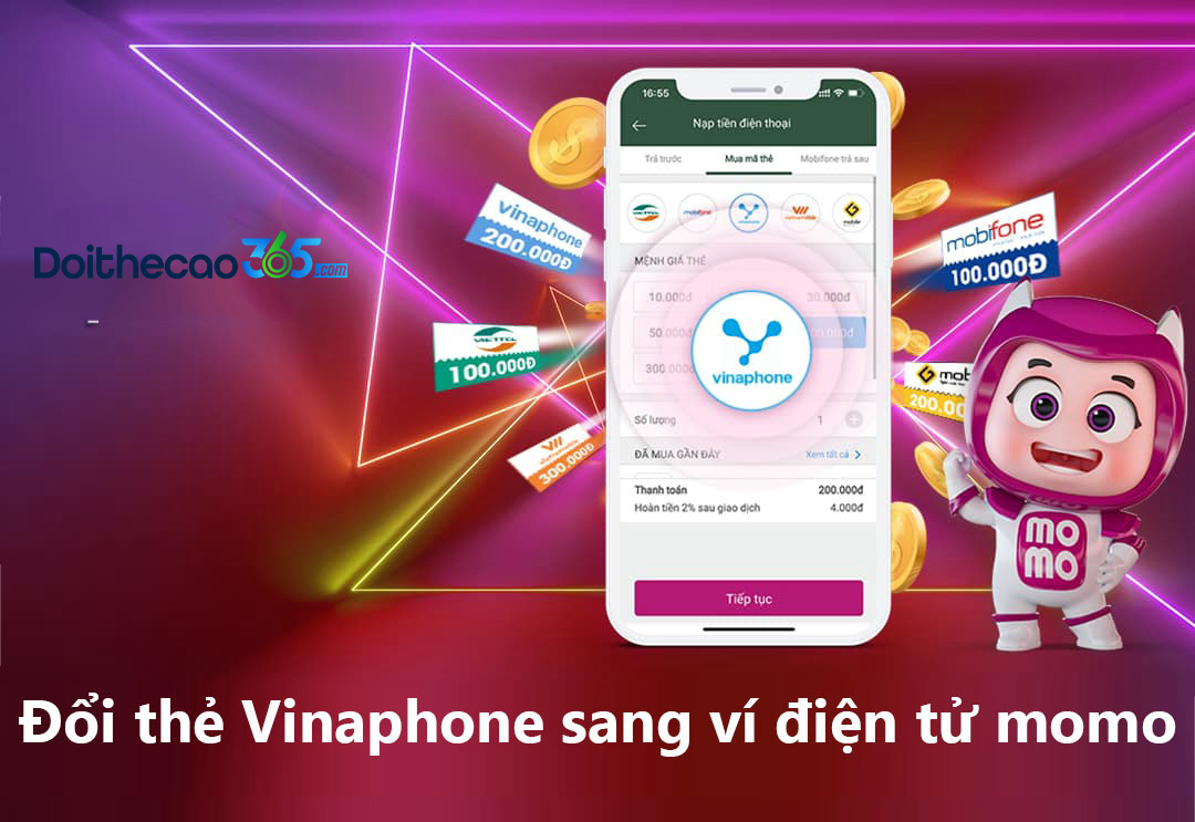 Đổi thẻ vinaphone sang ví điện tử momo